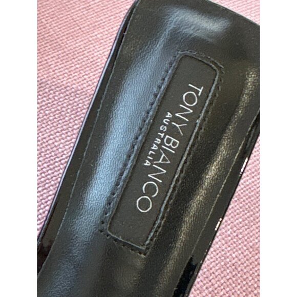 Tony Bianco Fiesta Low Heels in Black Patent 6 New with box Womens Sandals - Picture 9 of 15